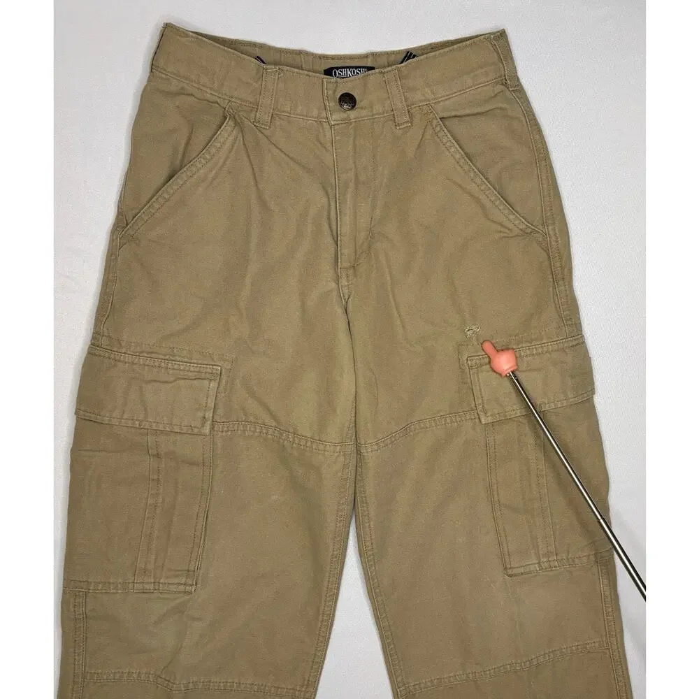 Vintage OSHKOSH Boy's Distressed Adjustable Waist Cargo Pants | Boy's Size 8